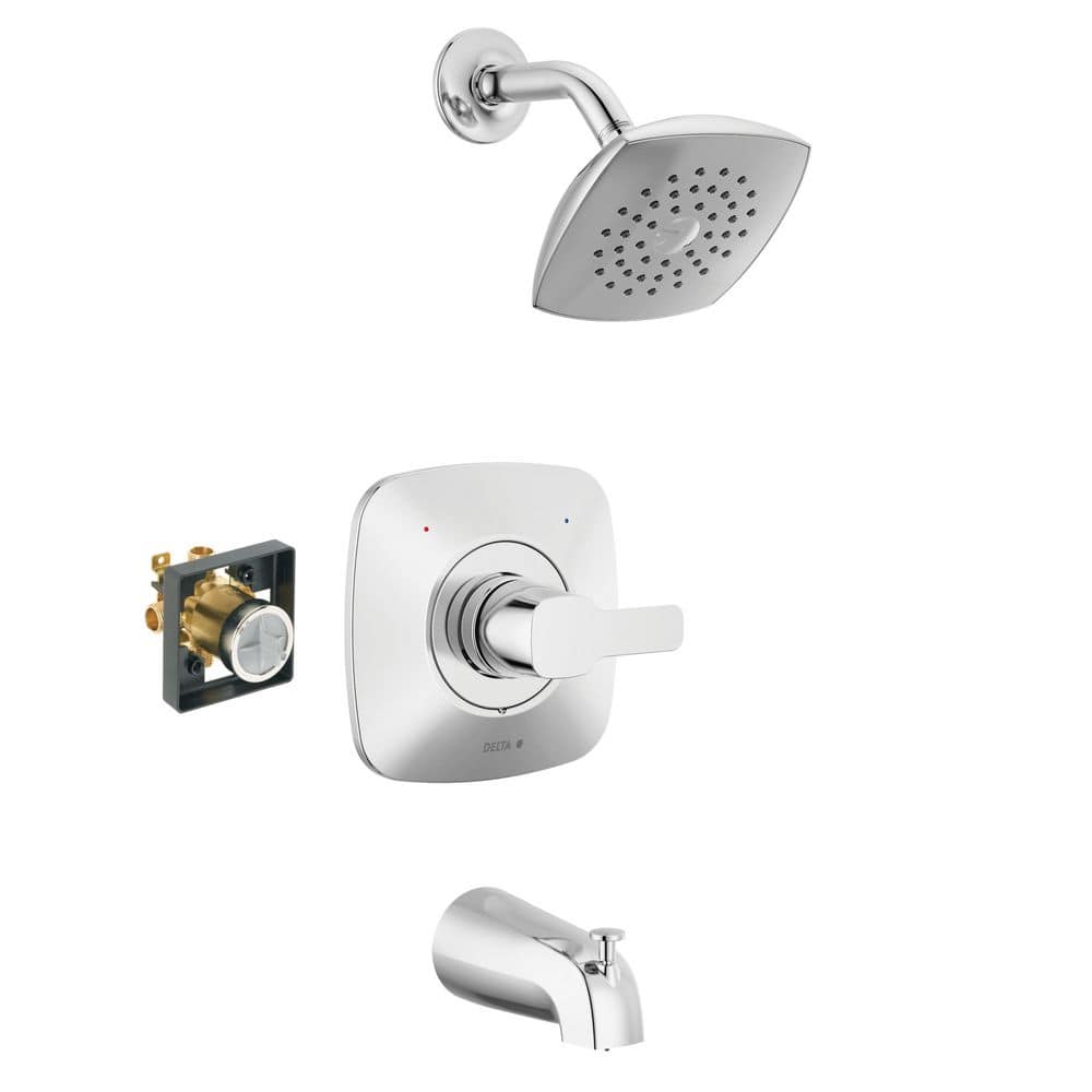 Delta Modern Single Handle 1-Spray Tub and Shower Faucet 1.75 GPM in Chrome Valve Included (1)