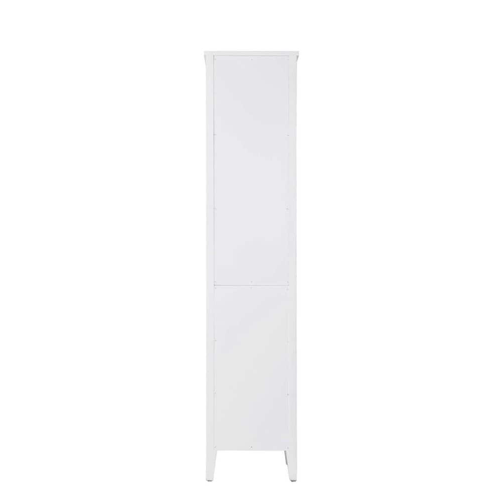 TIMELESS HOME 16 in. W x 18 in. D x 72 in. H White Freestanding Linen Cabinet (2)
