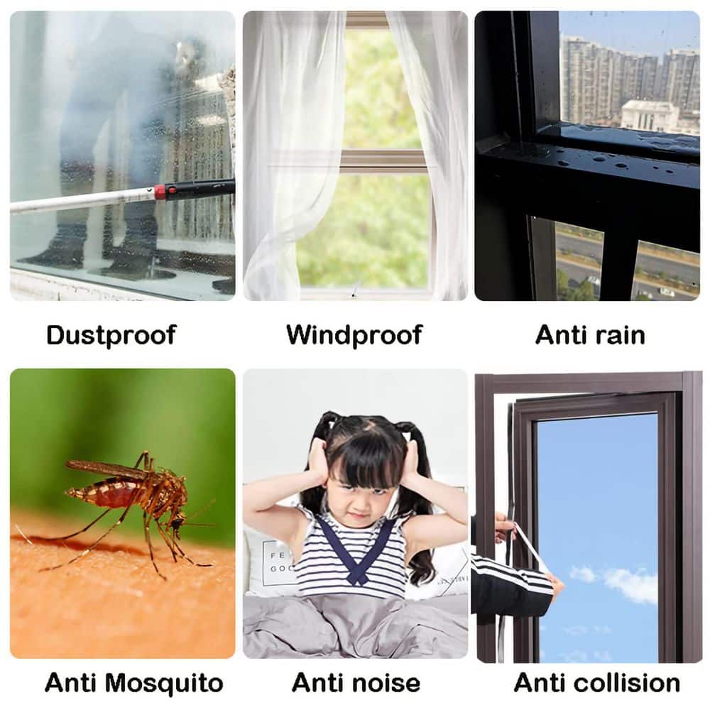 NVNOO 33 ft. x 0.35 in. x 0.2 in. Gray Self-Adhesive Soundproofing Weather Stripping for Doors and Windows (1-Pack) (3)