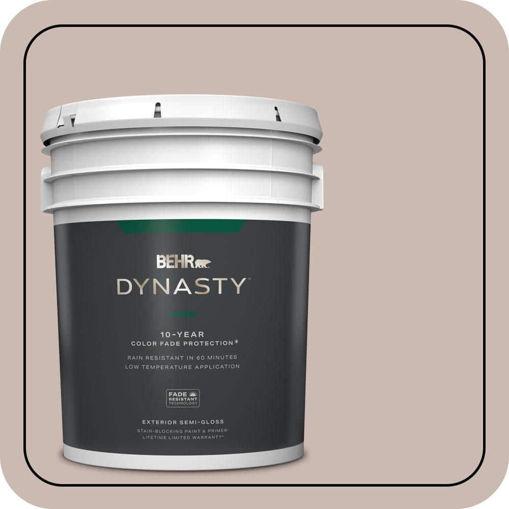 BEHR DYNASTY 5 gal. #N170-3 Gray Ashlar Semi-Gloss Enamel Exterior Stain-Blocking Paint & Primer