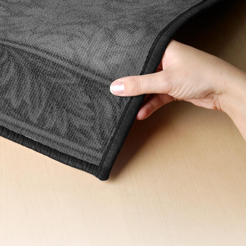 Unbranded Charcoal 1.5 in. x 30 in. Rug Runner Edge (4)