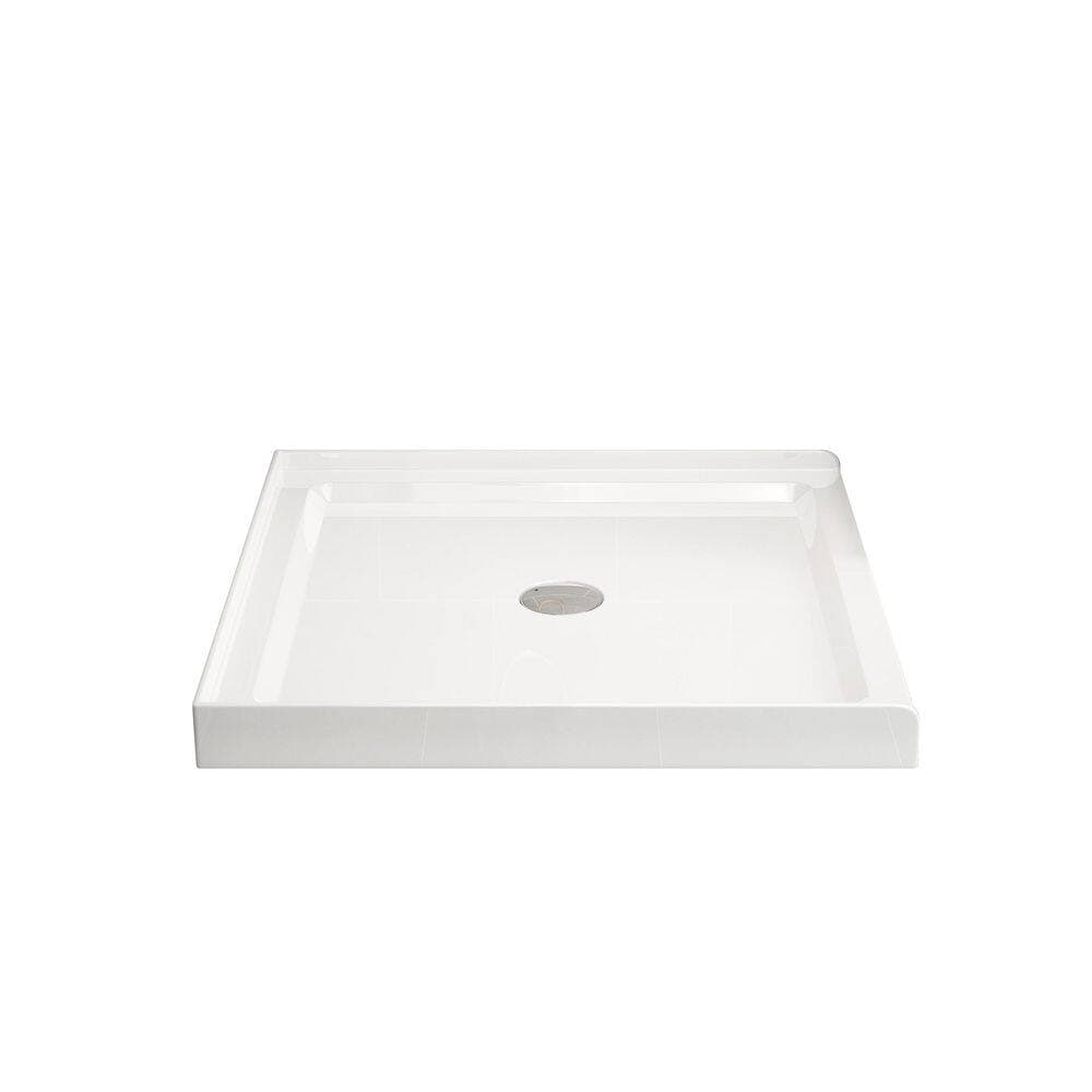 imperiol 36 in. L x 36 in. W Alcove Shower Pan Base with Center Drain in White (2)