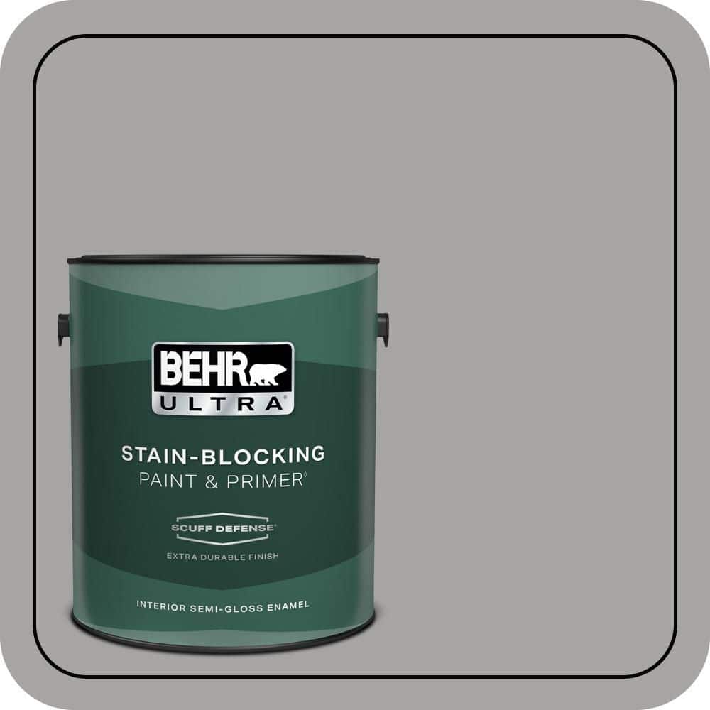 BEHR ULTRA 1 gal. #PPU26-07 Smokey Wings Extra Durable Semi-Gloss Enamel Interior Paint & Primer