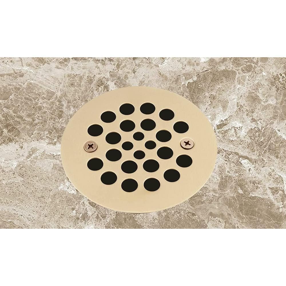 Dyiom 4.25 in. W x 4.25 in. D Golden Shower Strainer Drain Trim Set, Screw in Shower Strainer Drain Cover (3)