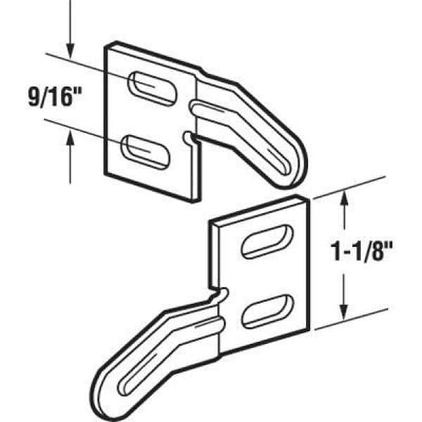 Prime-Line Bi-Fold Door Surface Aligner, Universal, Handed (2-pack) (2)