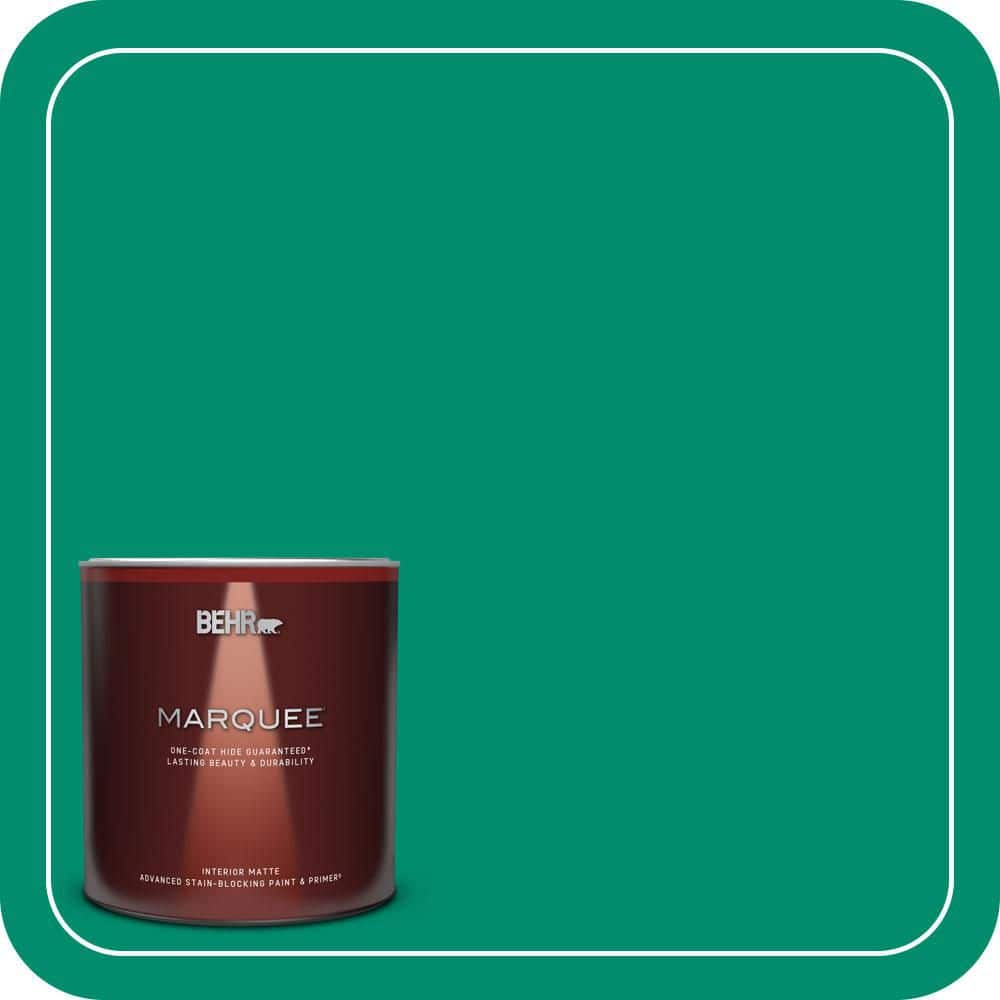 BEHR MARQUEE 1 qt. #S-G-470 Festive Green Matte Interior Paint & Primer