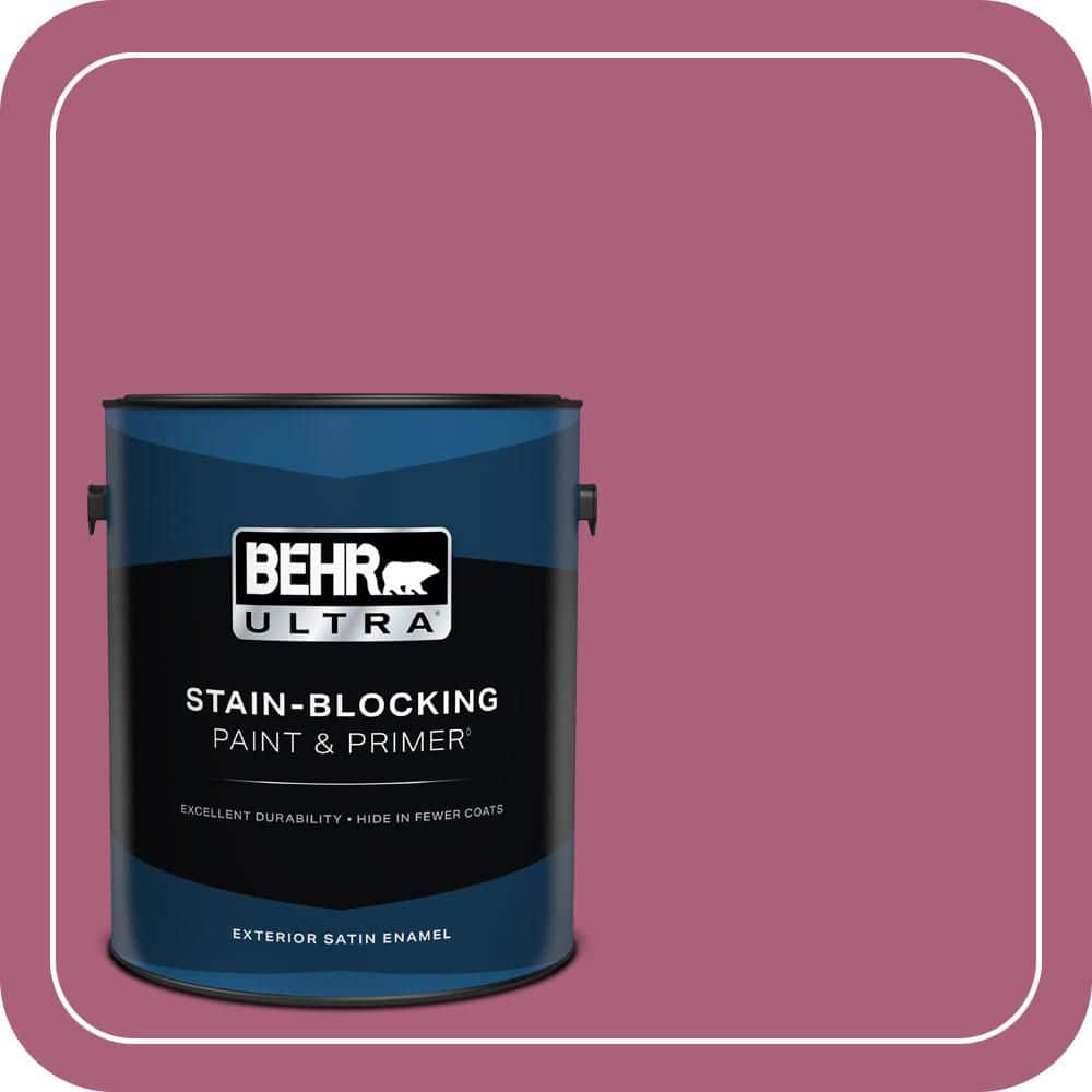 BEHR ULTRA 1 gal. #T13-1 Daah-Ling Satin Enamel Exterior Paint & Primer