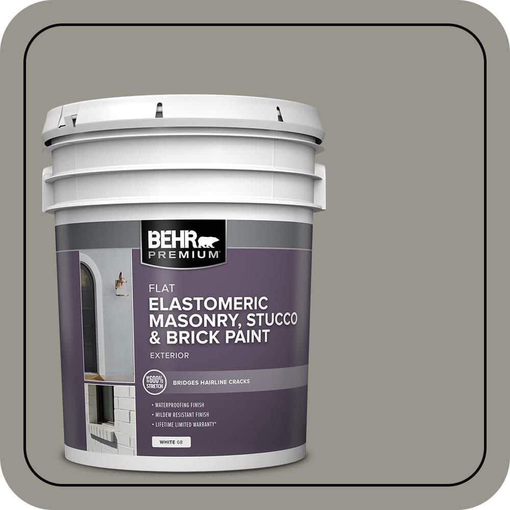 BEHR PREMIUM 5 gal. #N360-4 Battleship Gray Elastomeric Masonry, Stucco and Brick Exterior Paint