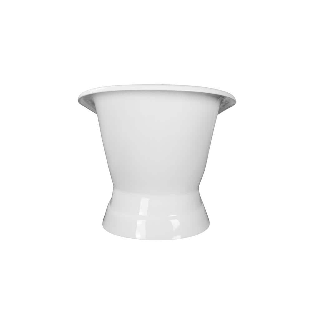 Unbranded 67 in. Cast Iron Double Slipper Pedestal Flatbottom Bathtub with 7 in. Deck Holes in White (3)