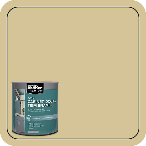 BEHR PREMIUM 1 qt. #M310-4 Almondine Satin Enamel Interior/Exterior Cabinet, Door & Trim Paint (2)