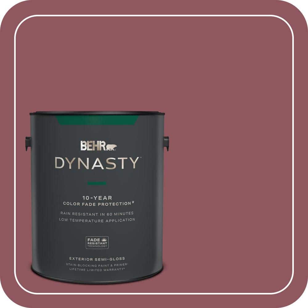 BEHR DYNASTY 1 gal. #PMD-33 Fragrant Cherry Semi-Gloss Exterior Stain-Blocking Paint & Primer
