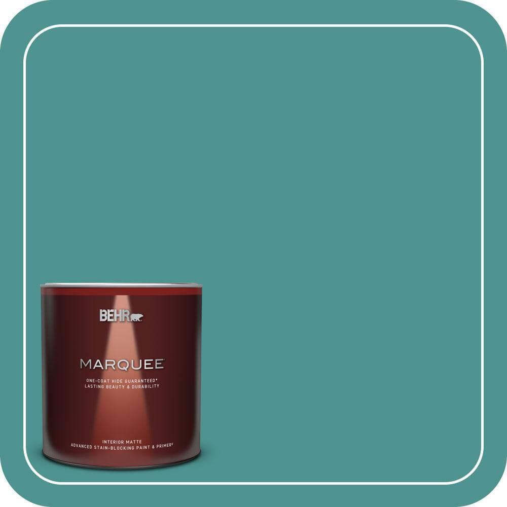BEHR MARQUEE 1 qt. #500D-6 Mirage Lake Matte Interior Paint & Primer (1)