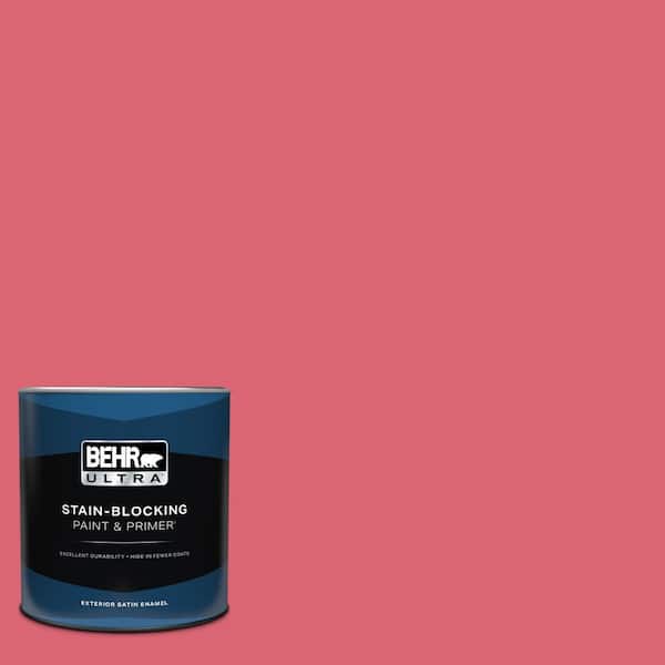 BEHR ULTRA 1 qt. #P150-5A Strawberry Taffy Satin Enamel Exterior Paint and Primer (2)