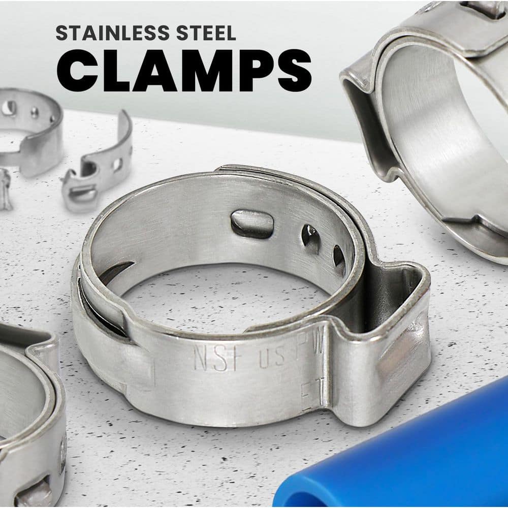 PLUMBFLEX . Stainless Steel Oetiker PEX Cinch Clamps Kit (3)