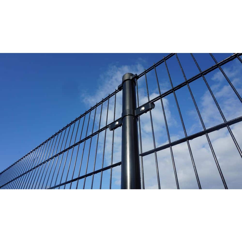 TARTER 4 ft. x 8 ft. Flat Top Metal Spaced Bar Double-Wire Heavy Duty Residential Welded Steel Fence Panel (2)