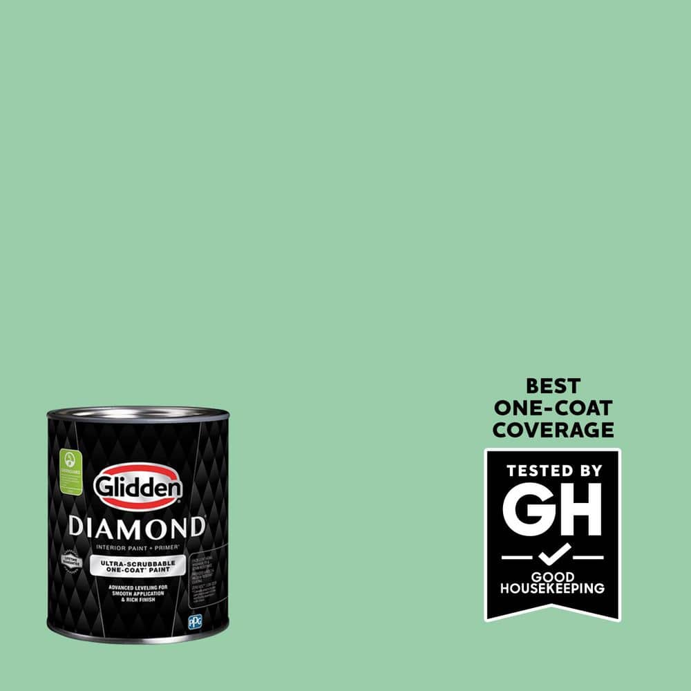 Glidden Diamond 1 qt. PPG1226-4 Heath Green Semi-Gloss Interior Paint with Primer