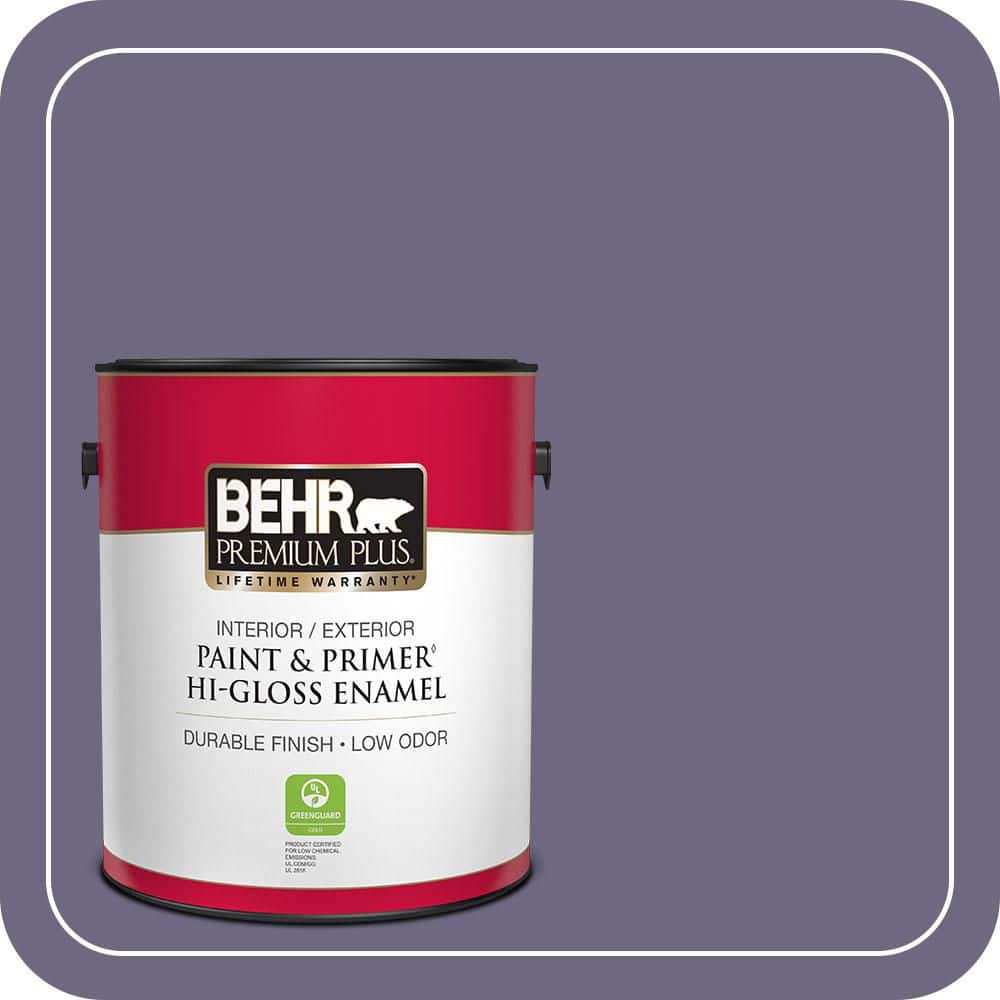 BEHR PREMIUM PLUS 1 gal. #S570-6 New Orleans Hi-Gloss Enamel Interior/Exterior Paint & Primer