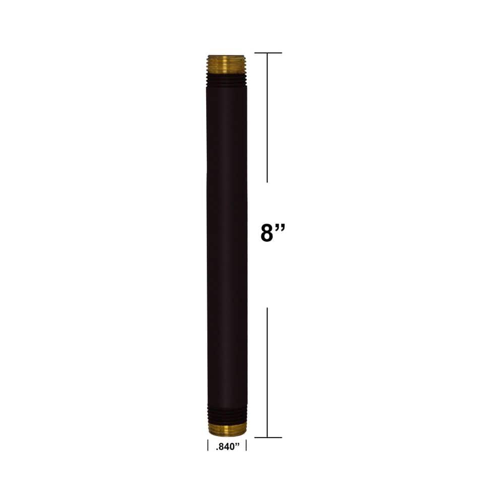 Westbrass 1/2 in. x 8 in. IPS Brass Pipe Nipple in Matte Black (3)
