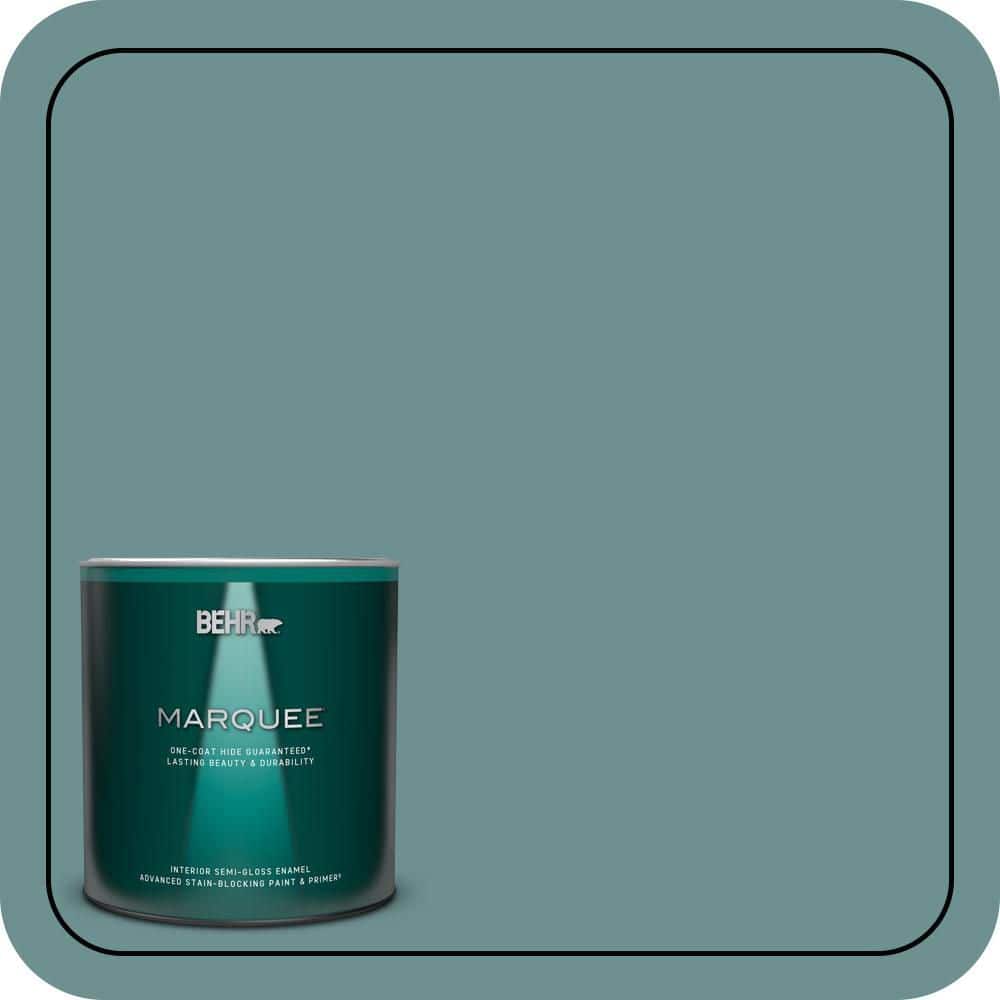 BEHR MARQUEE 1 qt. #500F-6 Hallowed Hush Semi-Gloss Enamel Interior Paint & Primer