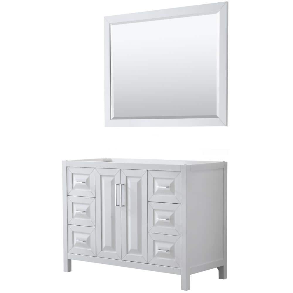 Wyndham Collection Daria Single Bathroom Vanity Cabinet Only with 46 in. Mirror White (1)