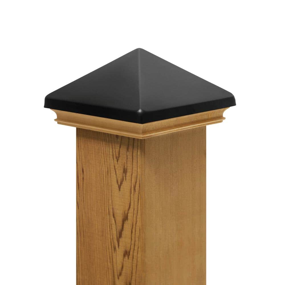 Protectyte 6 in. x 6 in. West Indies Miterless Post Cap with Black Stainless Pyramid (2)