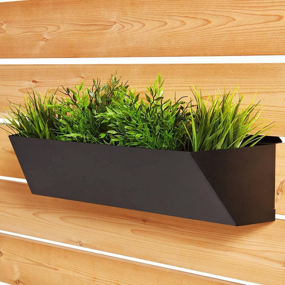 HOFT 24 in. Black Large Steel Planter (2)