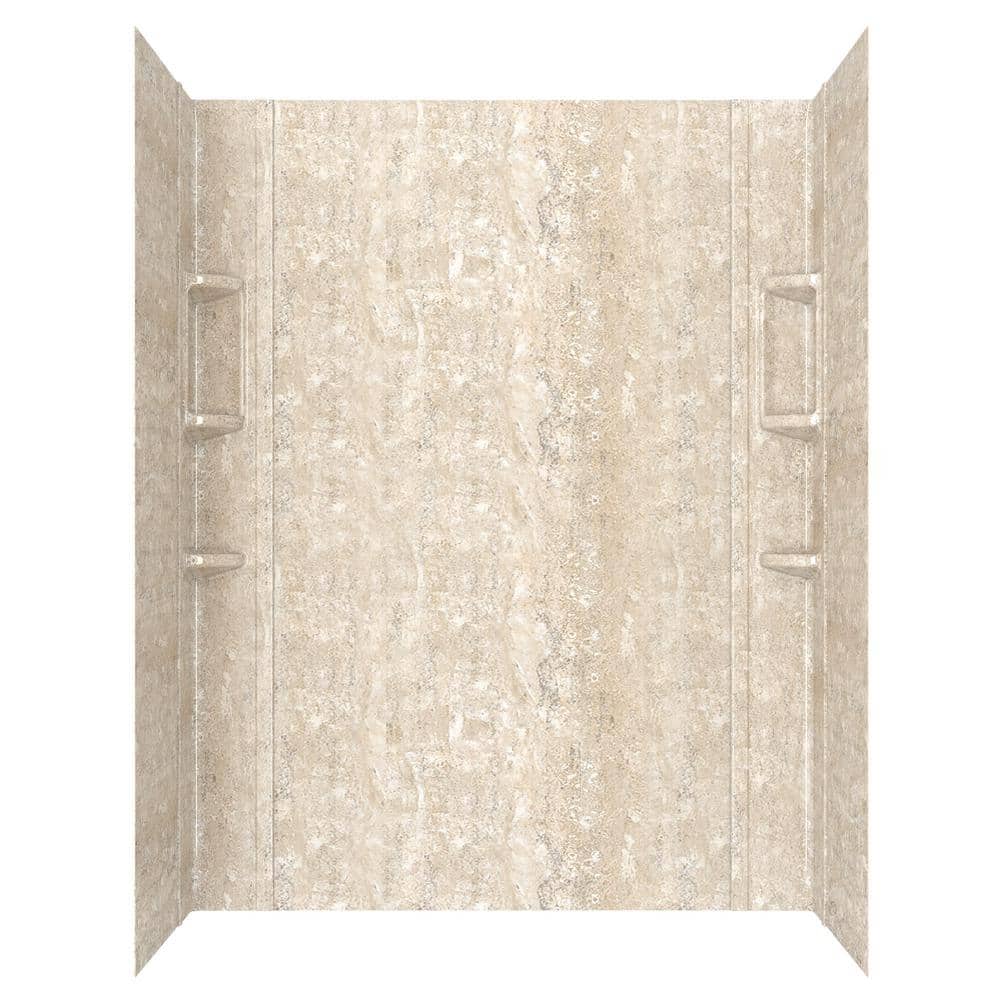 American Standard Ovation 32 in. x 60 in. x 72 in. 5-Piece Glue-Up Alcove Shower Wall Set in Sand Travertine (2)