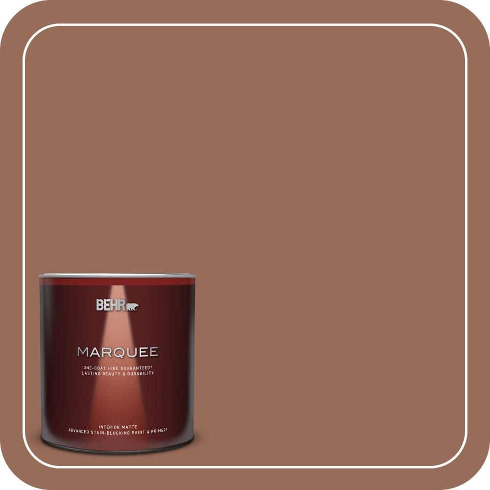 BEHR MARQUEE 1 qt. #S200-6 Timeless Copper One-Coat Hide Matte Interior Paint & Primer