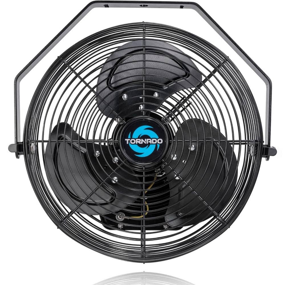 Adrinfly Outdoor Rated Water-Resistant High Velocity Metal Industrial Wall Mount Fan 12 in. 3-Speed, Black (1)
