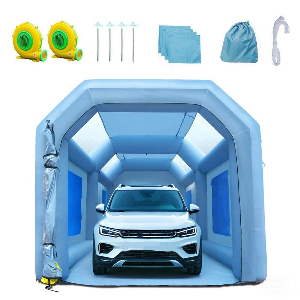 SKYSHALO 20x10x8ft. Inflatable Paint Booth, Inflatable Spray Booth, High Powerful 480W+750W Blowers Spray Booth Tent, Car Paint (1)