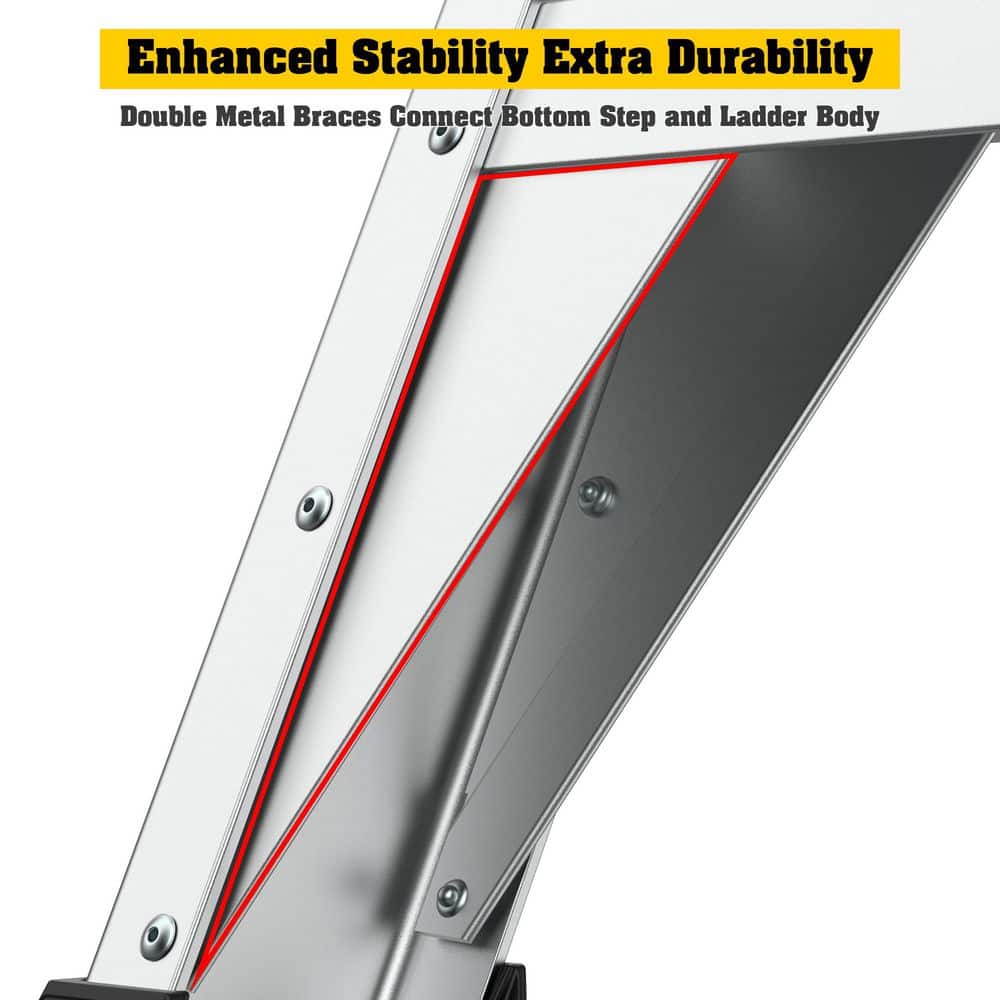 TITANKIT PRO 6.7 ft. Aluminum Rolling Hybrid Platform Ladder (9 ft. Reach), 375 lbs. Capacity with 360° Guardrail System and Handle (3)