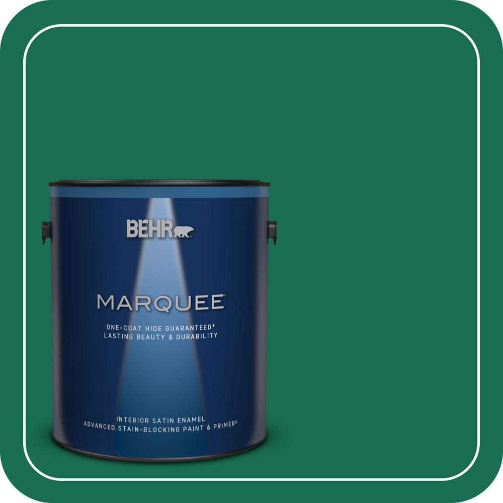 BEHR MARQUEE 1 gal. #S-H-470 Precious Emerald Satin Enamel Interior Paint & Primer