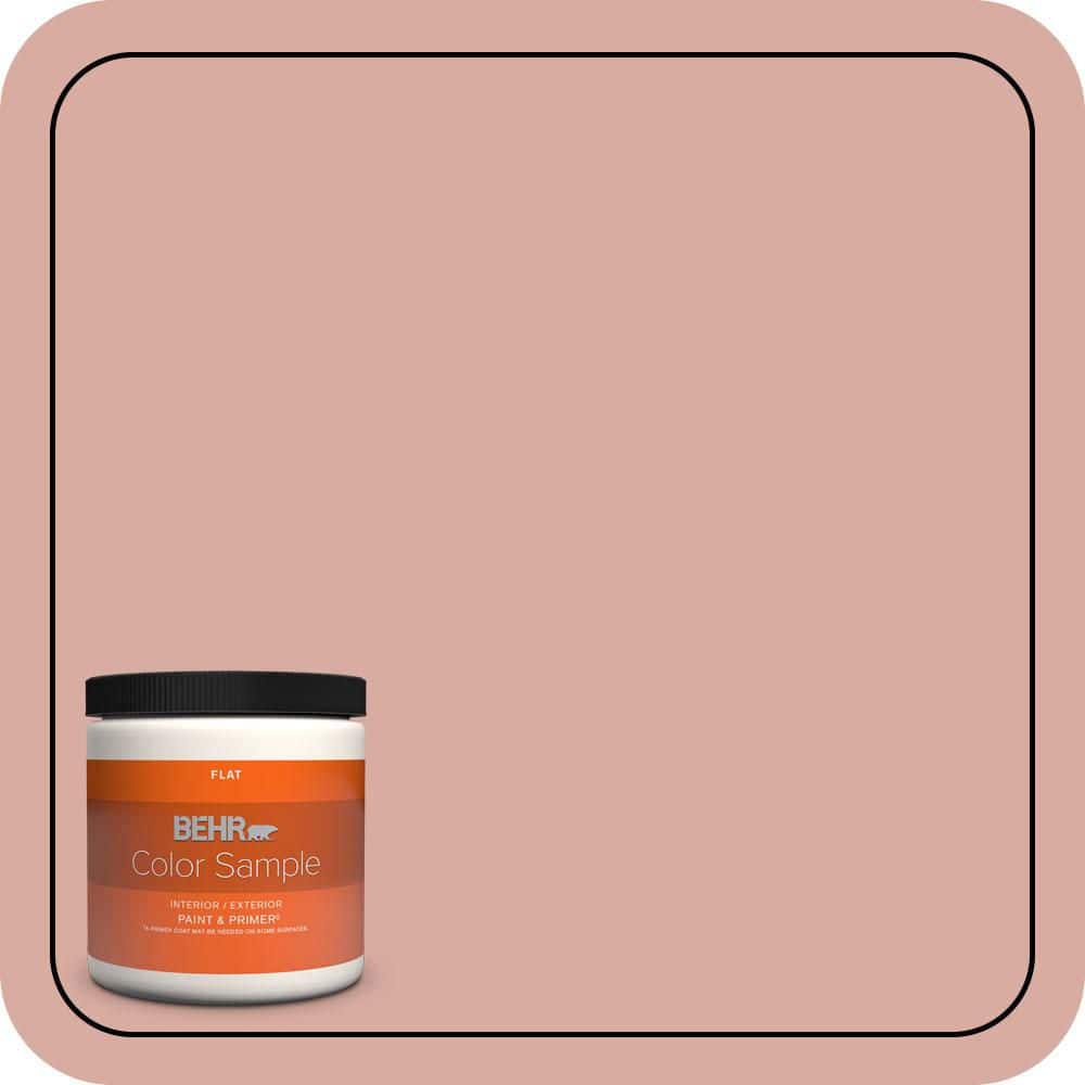 BEHR PREMIUM PLUS 8 oz. #T17-06 Everythings Rosy Flat Interior/Exterior Paint & Primer Color Sample