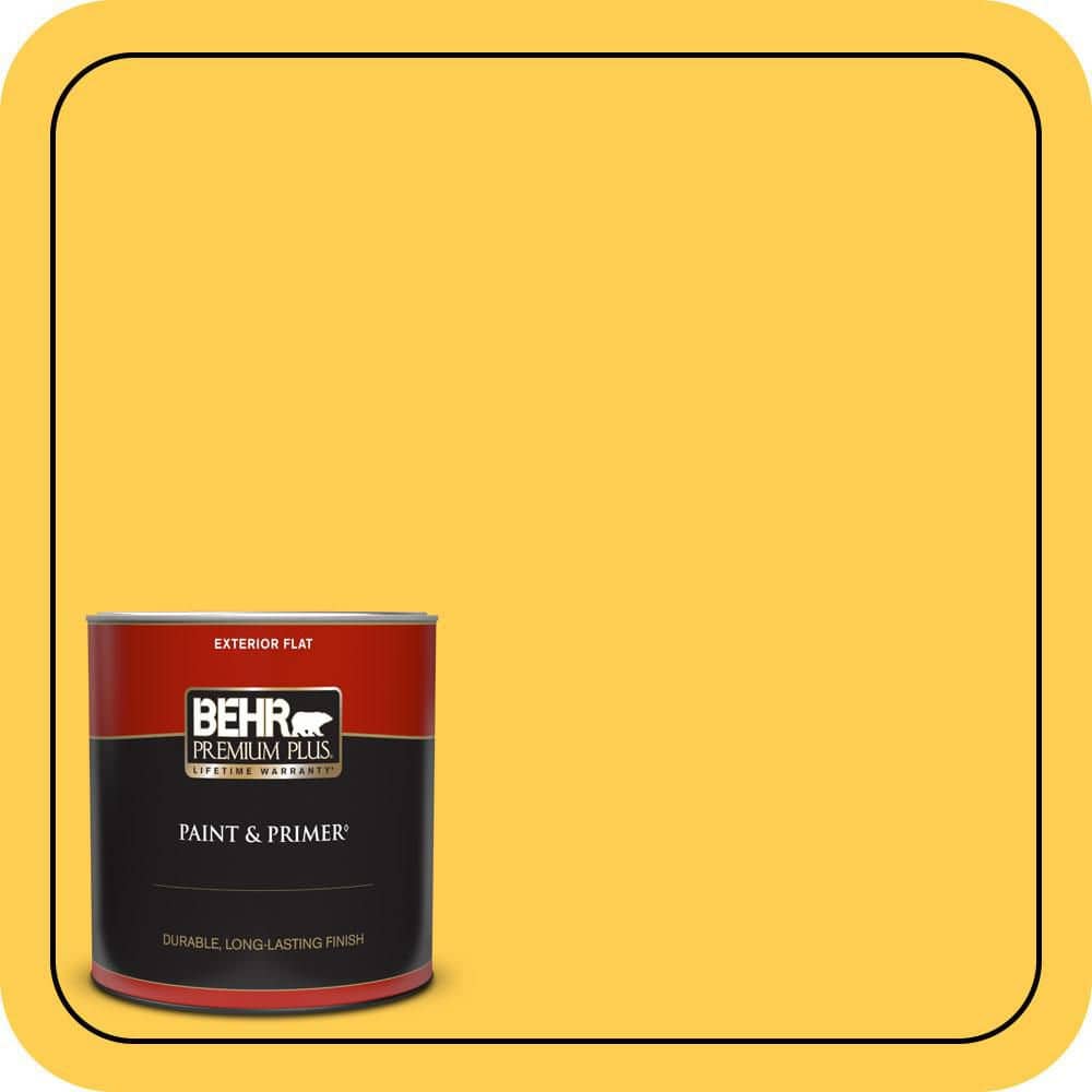 BEHR PREMIUM PLUS 1 qt. #T16-05 Canary Diamond Flat Exterior Paint & Primer