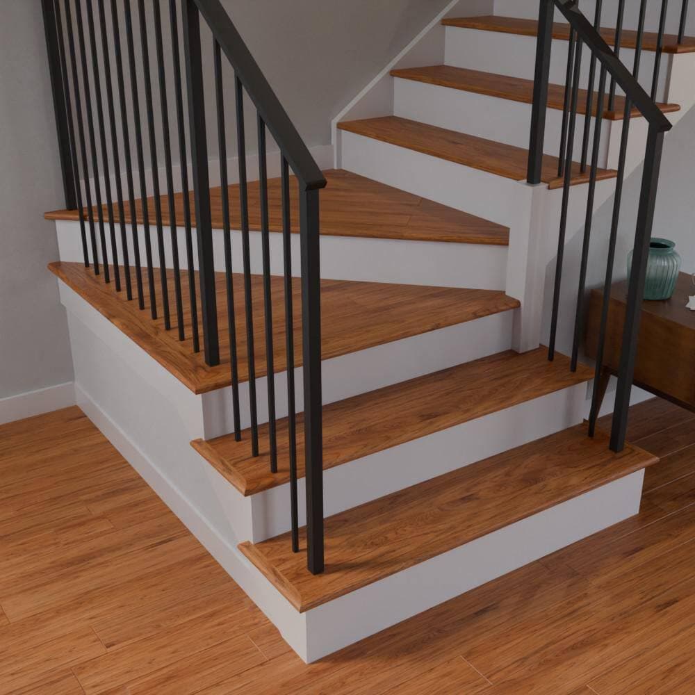 Stairtek 0.75 in. x 3.5 in. x 96 in. Prefinished Vintage Barrel Hickory Wood Stair Landing Tread (2)