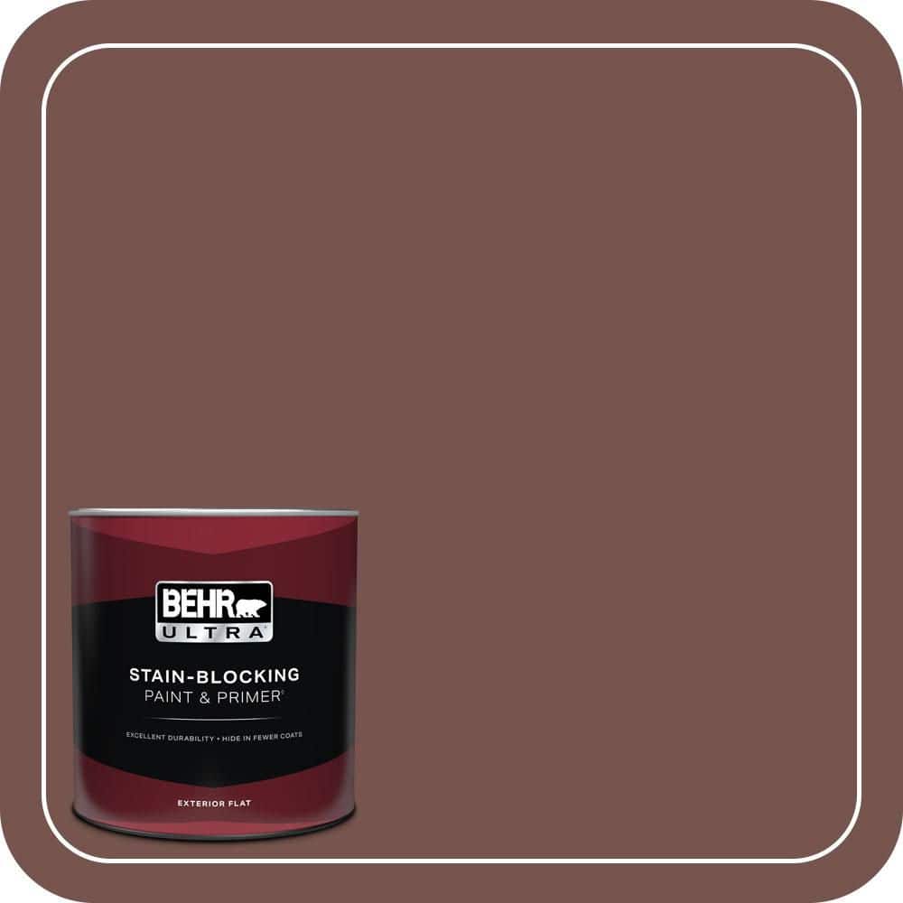 BEHR ULTRA 1 qt. #PPU2-20 Oxblood Flat Exterior Paint & Primer