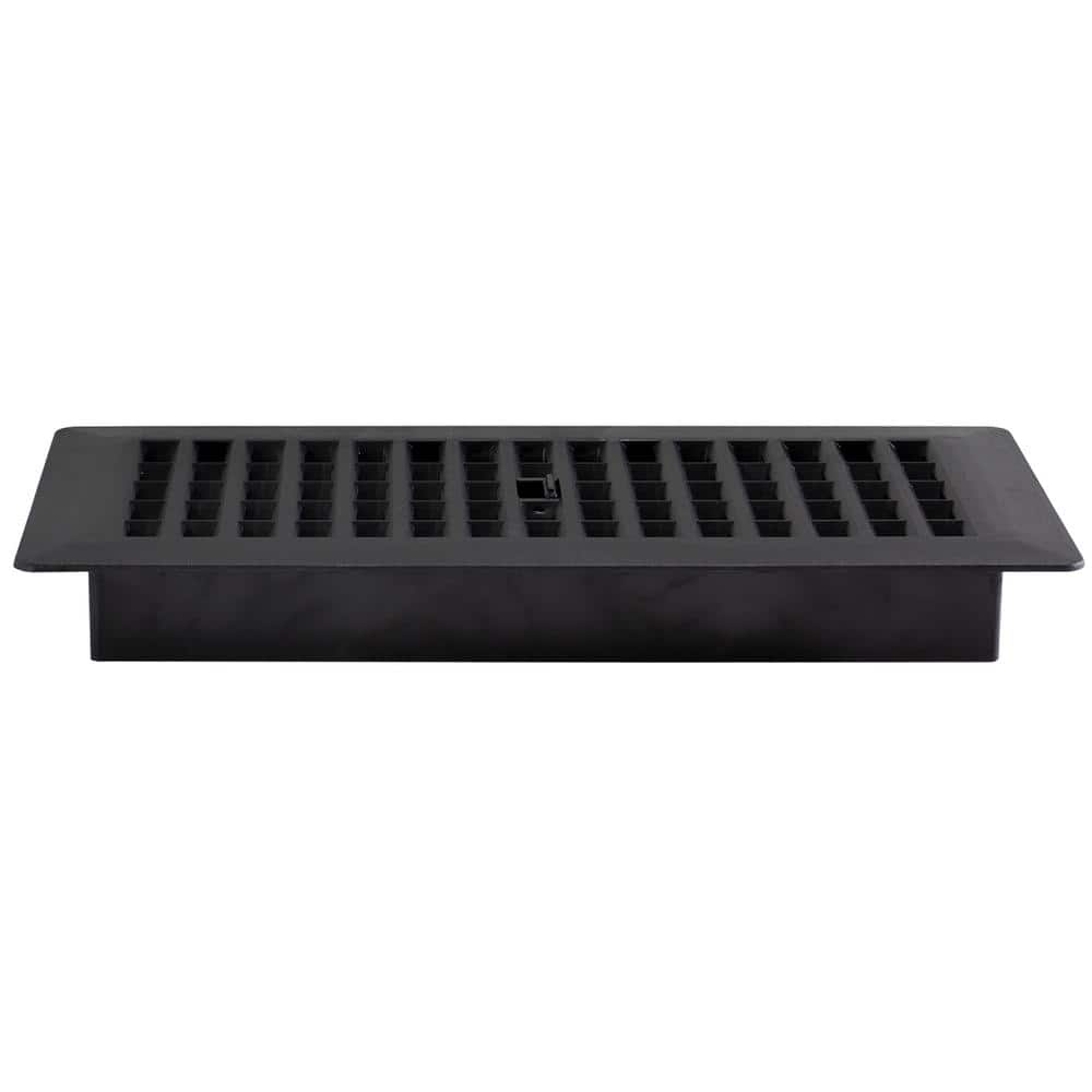 Decor Grates 4 in. x 10 in. Plastic Floor Register, Black (2)