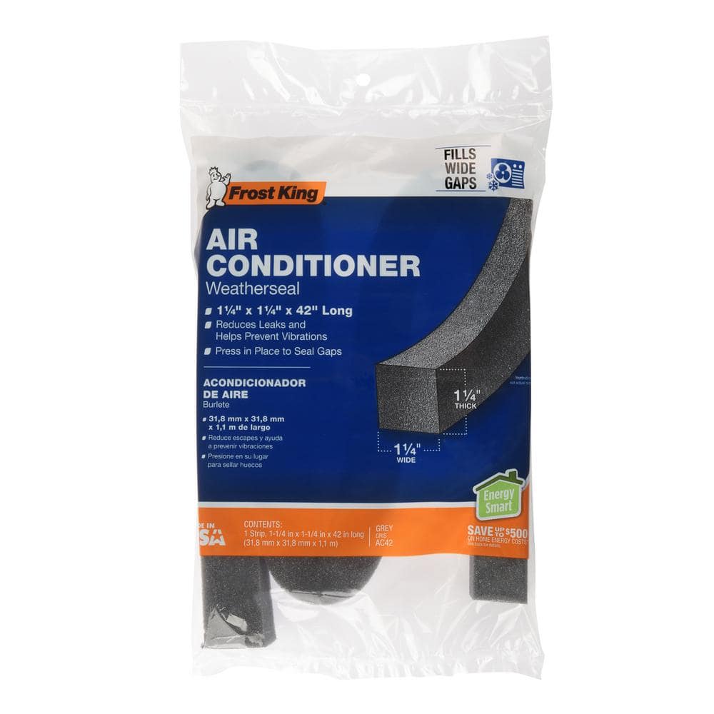 Frost King 1-1/4 in. x 1-1/4 in. x 42 in. Grey Air Conditioner Weatherseal (3)