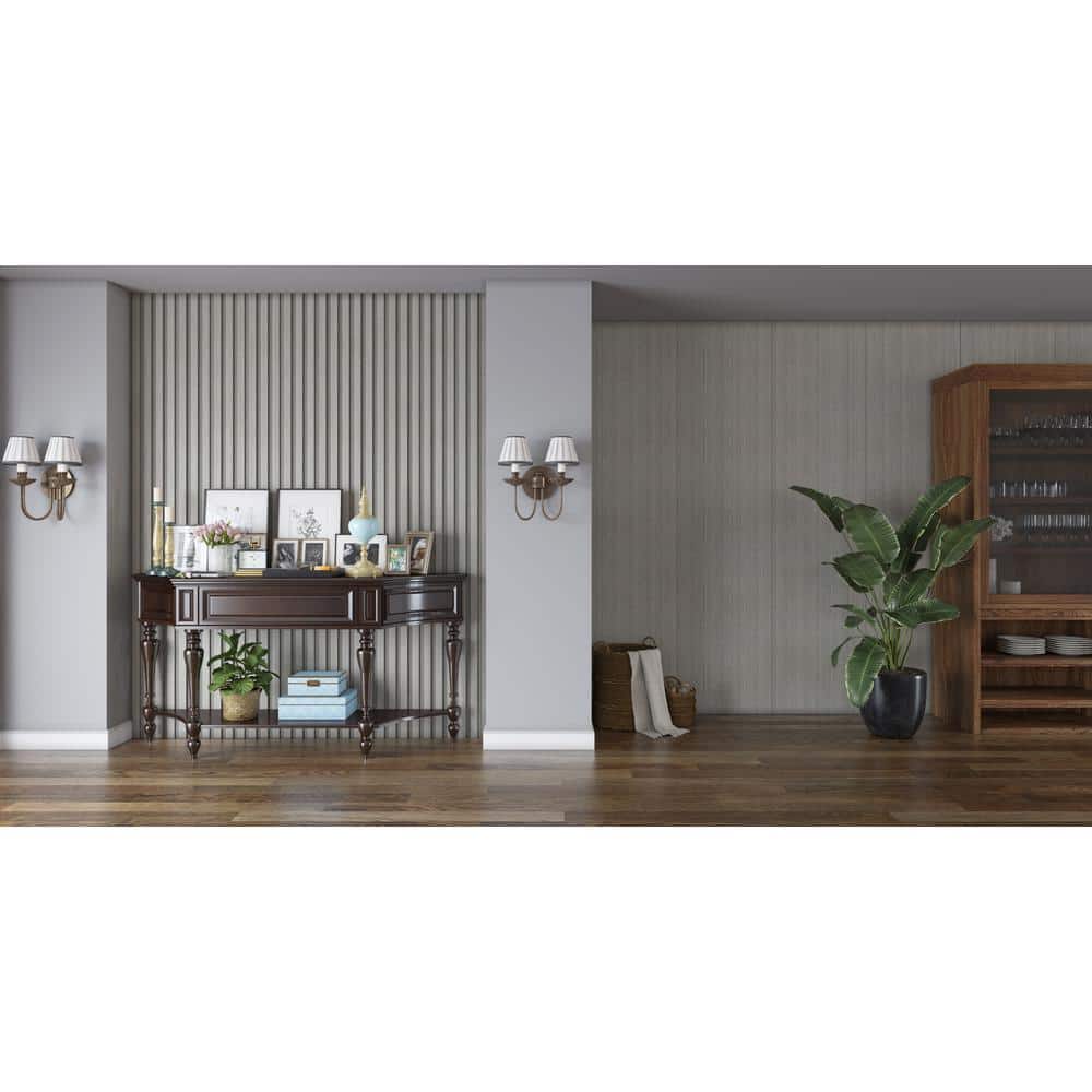 NewTechWood Sample-Walls 9/16 in. 2/3 ft. Medium Raised KPT Gray Square Edge Recycled PVC Decorative Wall Panel (2)