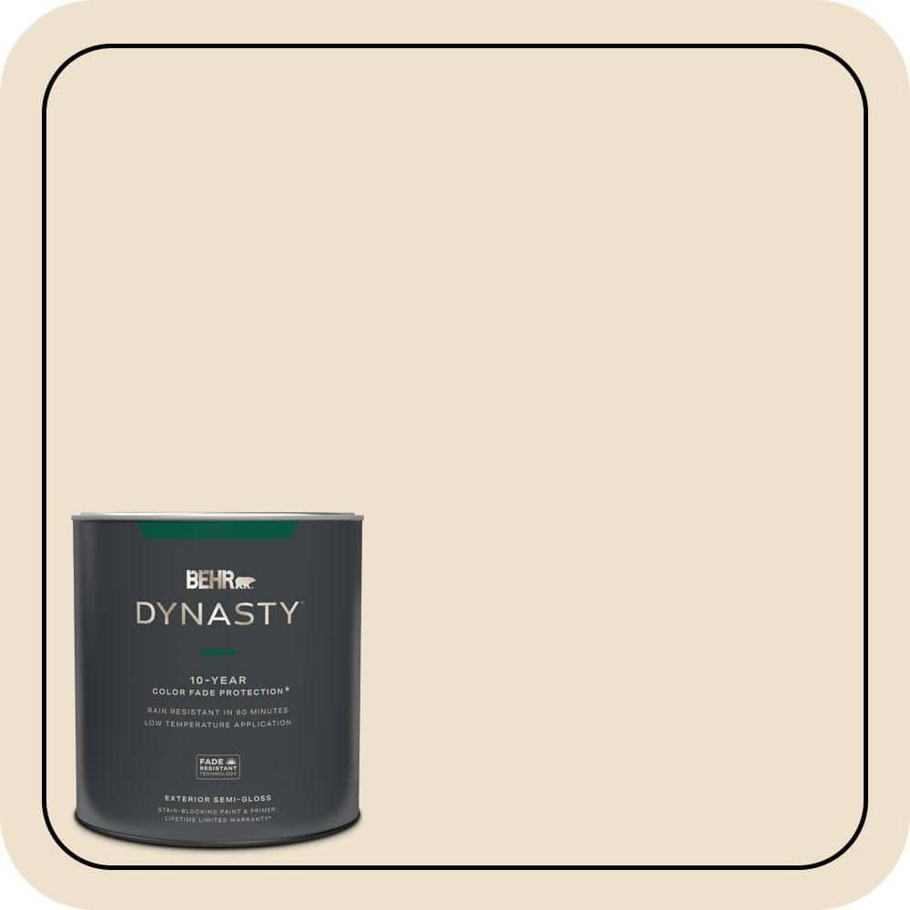 BEHR DYNASTY 1 qt. #QE-17 Ivory Stone Semi-Gloss Exterior Stain-Blocking Paint & Primer