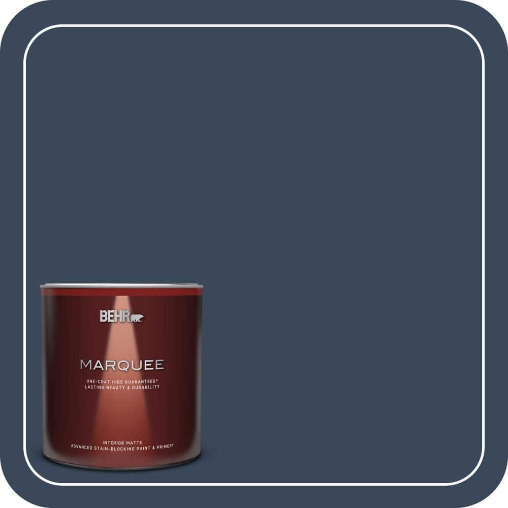 BEHR MARQUEE 1 qt. #M500-7 Very Navy Matte Interior Paint & Primer