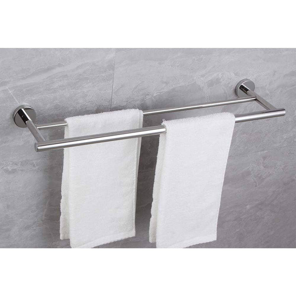 LIVACA 1-Piece Bathroom Hardware Set with Wall Mounted Towel Bar in Chrome Finish, Stainless Steel Construction for Bathroom (3)