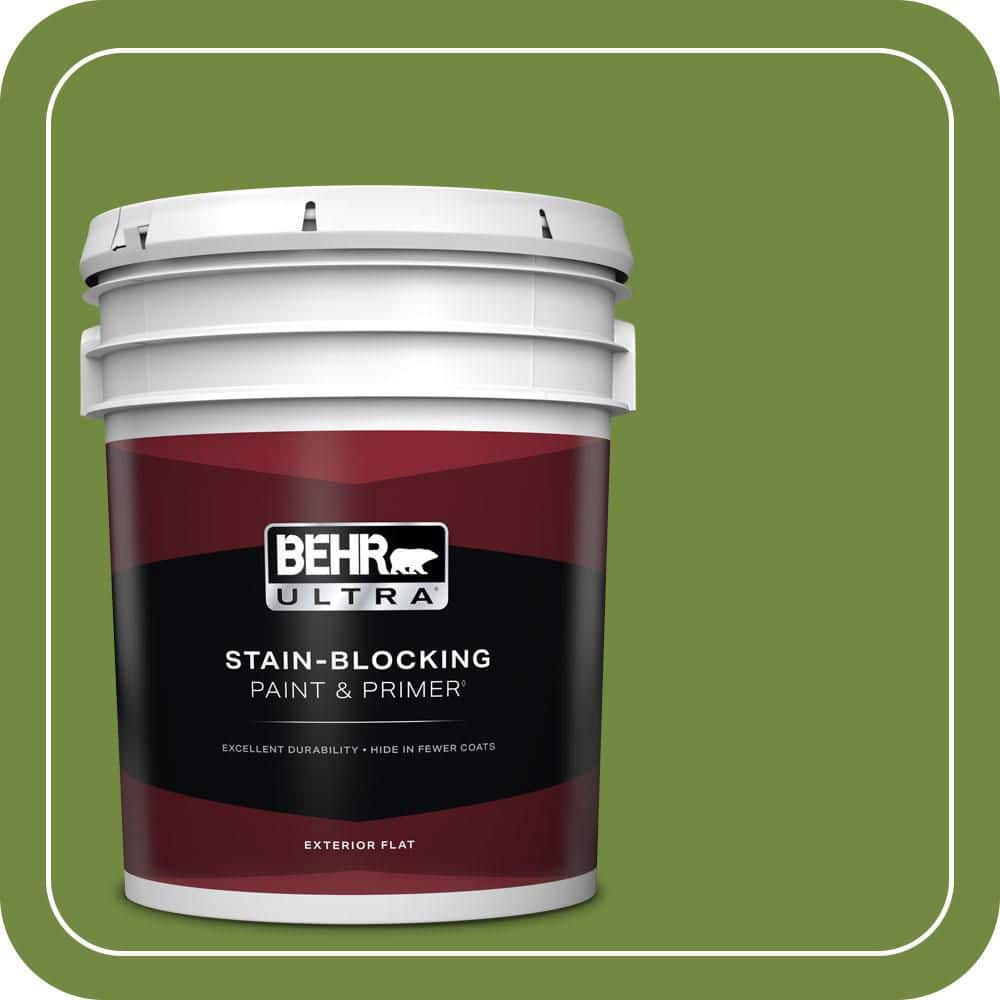 BEHR ULTRA 5 gal. #MQ4-44 Green Dynasty Flat Exterior Paint & Primer