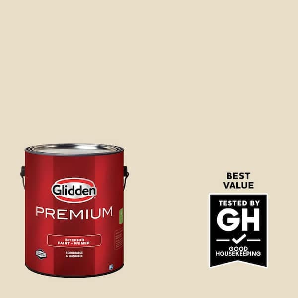 Glidden Premium 1 gal. PPG1098-2 Heavy Cream Semi-Gloss Interior Latex Paint (2)