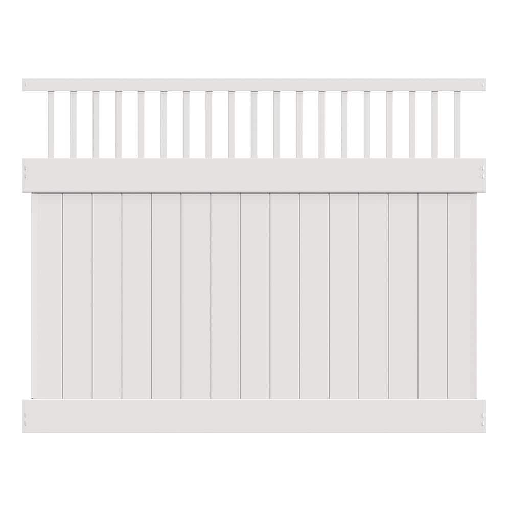 Barrette Outdoor Living Rainier 6 ft. x 8 ft. White Closed Picket Top Vinyl Fence Panel (1)