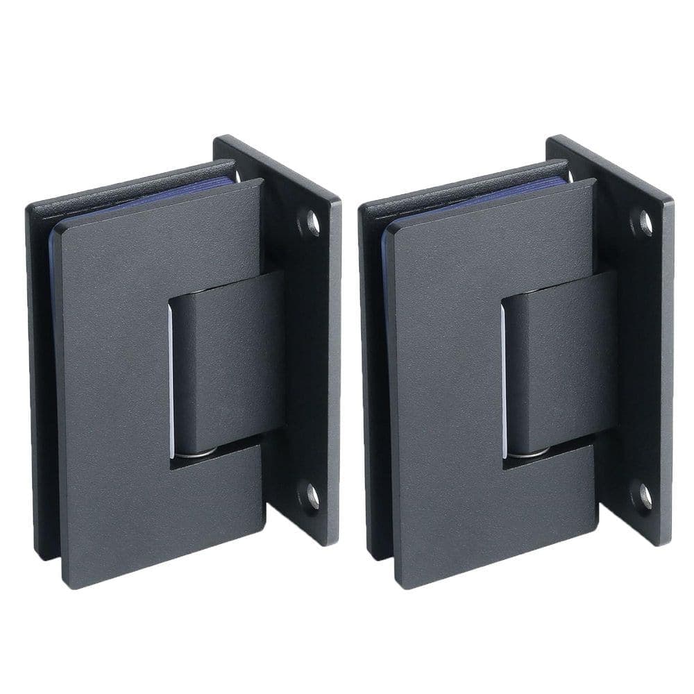 Numhew 2‑Piece Bath Hardware Set 90 Degree Wall‑to‑Glass Frameless Shower Door Hinges with Mounting Hardware in Black (1)