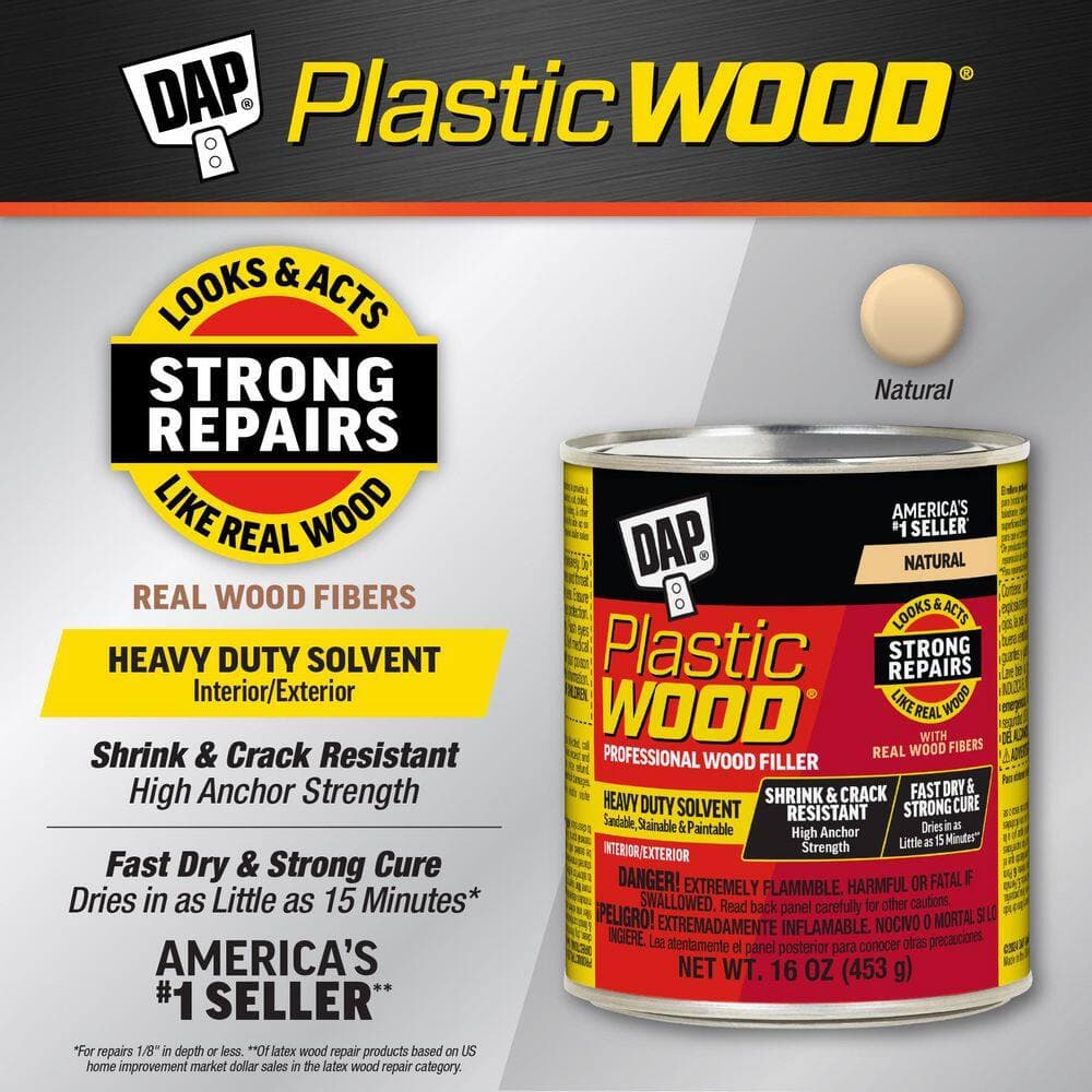 DAP Plastic Wood 16 oz. Natural Solvent Wood Filler (12-Pack) (2)