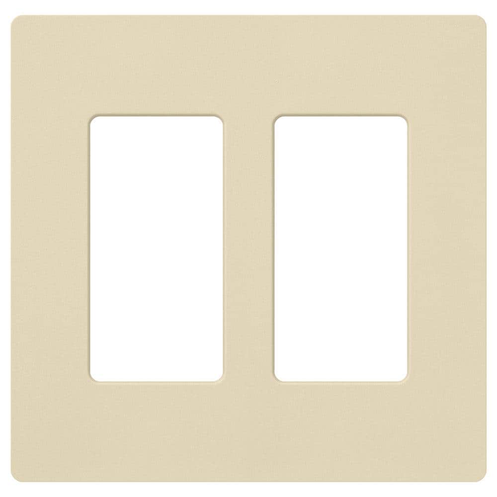 Lutron Claro 2 Gang Wall Plate for Decorator/Rocker Switches, Satin, Sand (SC-2-SD) (1-Pack)