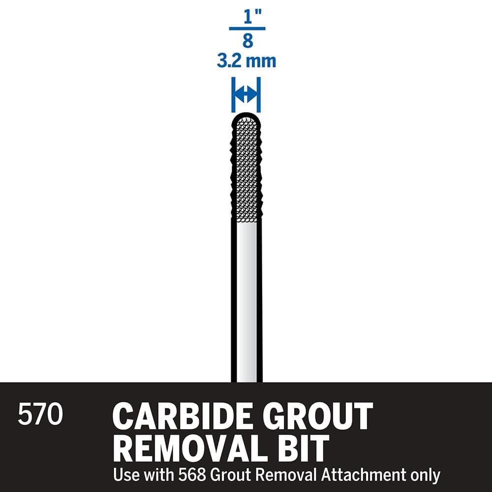 Dremel 1/8 in. Rotary Tool Carbide Grout Removal Accessory (2)