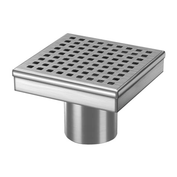 RELN 4 in. x 4 in. Stainless Steel Square Shower Drain with Square Pattern Drain Cover (2)